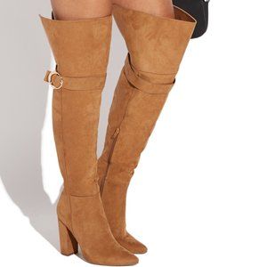 PAISLEY THIGH HIGH BOOT CAMEL